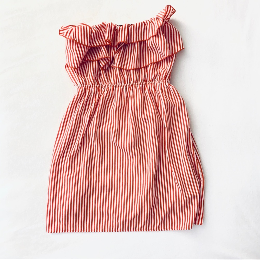 Red & White Strapless Summer Dress - Picture 2 of 4